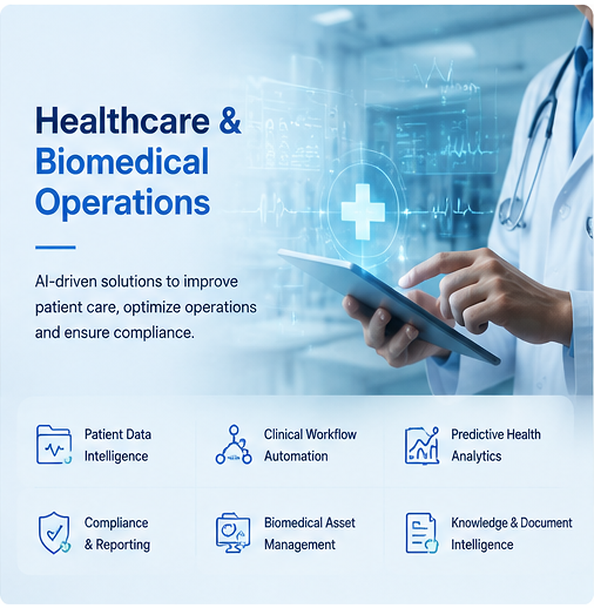 Illustration representing AI-enabled operations in Healthcare